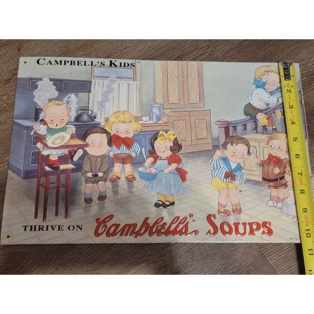 Campbell's Kids‎ Soup Sign 1993 Limited Edition Nostalgic Advertising